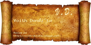 Voith Donáta névjegykártya